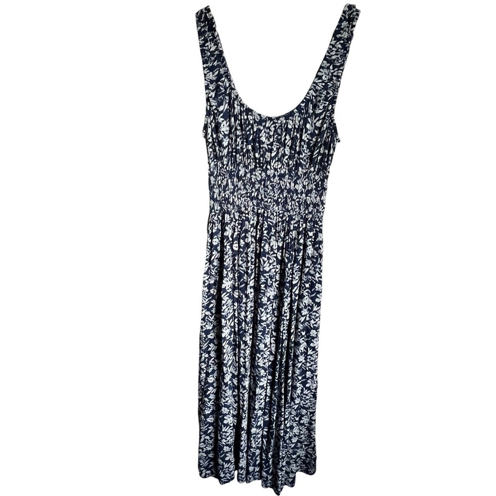 Faherty Navy Blue Floral Maxi Dress - Picture 4 of 12